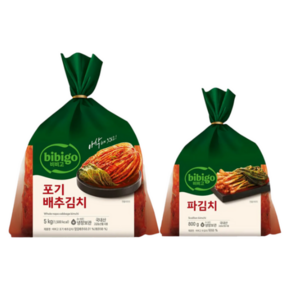 비비고 포기배추김치 5kg+파김치 800g 세트, 1개