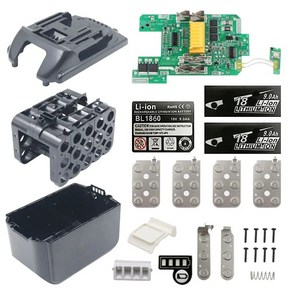 BL1890 리튬 이온 배터리 케이스 PCB 충전 보호 회로 기판 쉘 박스 BL186015 Makita 18V 90Ah 스티커 라벨 하우징, 1개