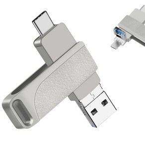 USB3.0 핸드폰 외장메모리 OTG C타입+아이폰8핀+USB 4in1 메모리, 1개, 256GB