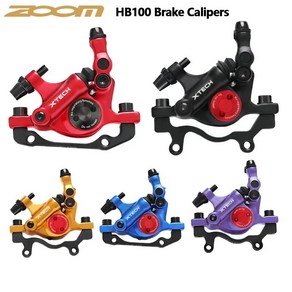 ZOOM XTECH HB100 유압 디스크 브레이크 캘리퍼스 MTB 자전거 브레이크 세트 전면 및 후면 블랙 레드 브레이크, 2.black, 1개