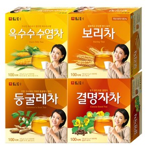 담터 침출차 티백 100T 4종(보리차+결명자+둥글레차+옥수수수염차) 총400T, 120g