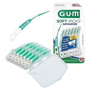 썬스타 치간칫솔 GUM - 6505R 검 소프트픽스 어드밴스 덴탈 픽, 1세트, 90개입, 1mm