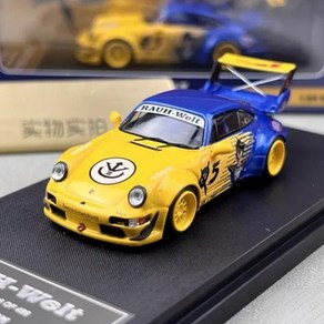 Mini Station 1:64 포르쉐 RWB 964 - 드래곤볼 리버리 / 블루 옐로우, 1개