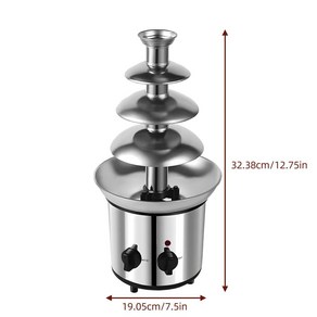 파티용 전기 초콜릿 퐁듀 분수 기계 멜트 치즈 캔디 티어, A.AU, 1개, 1.은