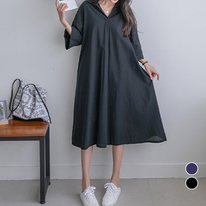 [나크21] (55~88) A라인 롱 셔츠 원피스 NK21-O-23
