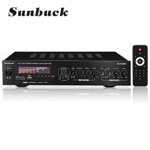 SUNBUCK 오디오 파워 앰프 홈 시어터 앰프 원격 제어 지원 FM USB 2000W 220V 110V 블루투스 50, 3)608BT Black  EU Plug, 1개