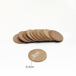 3cm-6cm 나무원형 목제토큰 diy나무공예 우드칩, 3cm×0.4cm 10개, 1개