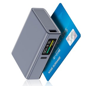 TENCII 미니 휴대용 고속충전 보조배터리 10000mAh, 실버