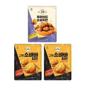 고메 소바바치킨 소이허니 순살 375gx2 + 후라이드 순살치킨 450g 요리 야식 술안주 간식 자취생 냉동식품, 1개