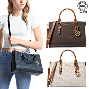 마이클코어스 셀리 미디움 2in1 로고 레더 사첼 Sally Medium 2-in-1 Logo Leather Satchel