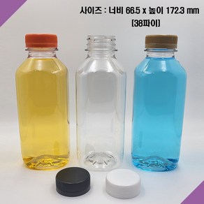 [보틀스] 500페트병 500미리 500ml 500cc 38파이 투명 사각 페트병 PET병 플라스틱병 공병 페트공병 국산 공장직영, 웸레드(38파이), 105개