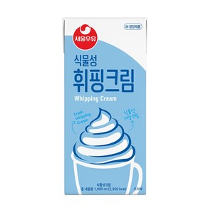 서울우유 식물성휘핑크림1000ml, 12개, 1L