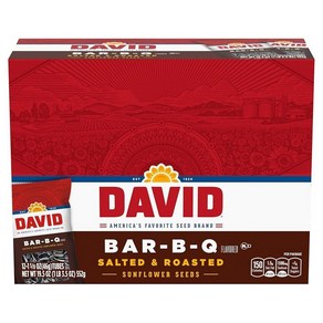 DAVID SEEDS 로스팅 및 솔티드 Ba-B-Q 해바라기 씨앗 46.1g1.6온스 12팩 367707, 바베큐, 없음