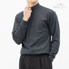 오나크 남성 빅사이즈 면 스판 반목 폴라 베이직 터틀넥 가을 겨울 긴팔 티셔츠