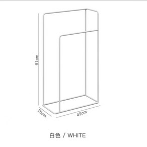 스탠드 심플 스탠딩 수건걸이 거치대 무타공 선반대, 1세트, 흰색 42x20x91