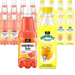 미닛 자몽에이드 탄산 + 레몬에이드 350ml 2종 x 12펫, 12개, 상세페이지 참조