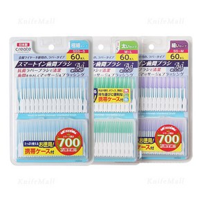 일본 스마트인 소프트 치간칫솔 60P 구강관리, SSS~S (60P), 1세트, 60개입, 0.6mm