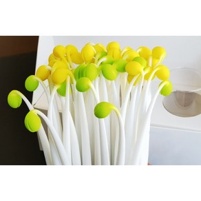 실리콘 콩나물 볼펜 캐릭터 귀여운 중성 펜 인쇄, [인쇄-미포함] 초록 콩나물볼펜