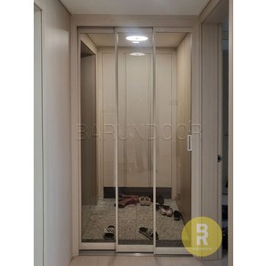 66번 초슬림3연동 우드 브론즈강화유리 // 현관중문 시공비포함 소음차단 반려견안전 맞춤제작 아파트빌라중문, 1개