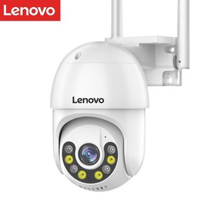 Lenovo 3MP PTZ 와이파이 IP 카메라 오디오 CCTV 감시 야외 4 배 디지털 줌 밤 풀 컬러 무선 방수 보안, EU 플러그 (국내호환)