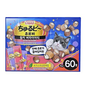 이나바 고양이 츄르비 10g, 참치&구운가다랑어30봉+참치&구운 닭가슴살30봉, 600g, 1개