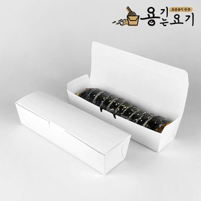 용기는요기 무지 긴한줄 도시락 / 무타공 일회용 종이도시락 김밥 떡 포장 용기 (800개)