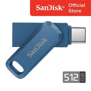 샌디스크 정품 울트라 듀얼 드라이브 고 512 GB 기가 SDDDC3 네이비 블루 OTG, 1개