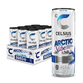 CELSIUS Actic Vibe 스파클링 프로즌 베리 에너지 드링크 340ml X12개, 12개