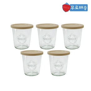 [WECK] 580ml (No742) 유리병+PE뚜껑 5개, PE베이지