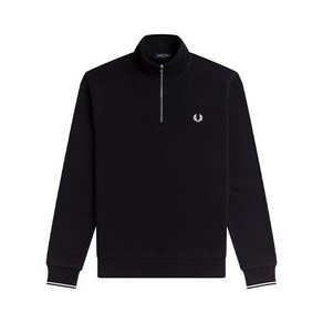 FRED PERRY 프레드페리 하프 집업 스웨트 긴팔 티셔츠 블랙 M3574