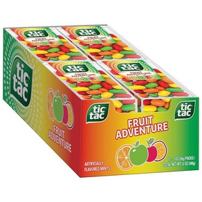 12 Count (Pack of 1) Fuit Adventue Tic Tac F 12개입(1팩) 과일 어드벤처 Tic Tac 과일 어드벤처 민트 이동 중에도 마실, 348g, 12개