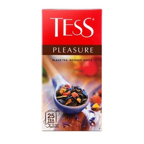 Tess Pleasue Black Tea Lemon Soghum Apple Pieces Conflowe 테스 플레져 홍차 레몬 수수 사과 조각 수레국화 꽃잎 장미 엉덩이 25, 1개, 136.08g