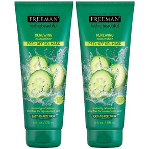 FREEMAN 필링 뷰티풀 프리먼 오이 필오프 젤 마스크 6 fl oz (2개입 팩), 2개