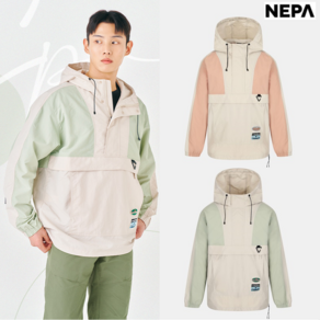 네파 NEPA 남자 여자 공용 피싱을 컨셉으로 디자인한 와펜 포인트 에코 브리즈 후디 블럭 아노락 방풍 자켓 7JC0660 SPJK