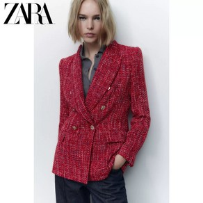 ZARA 자라 스트럭처 더블 브레스트 트위드자켓