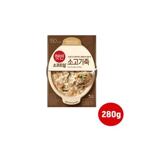 CJ 비비고죽 용기 280G 소고기죽 1개/안심용기, 1개