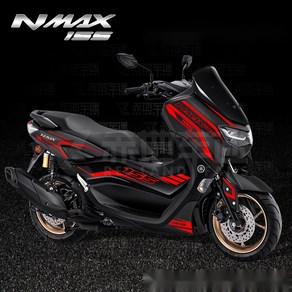 야마하 NMAX155 엔맥스155 NMAX125 데칼 스티커 드레스업 필름 2020-24, 레드, 1개