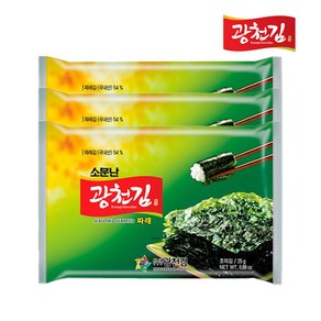 소문난 광천김 파래 전장김 36봉(25g x3Px12팩)