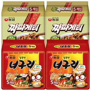 농심 짜파게티 10p + 얼큰한 너구리 10p, 20개