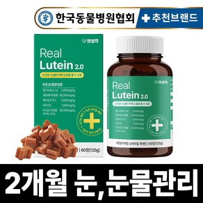 펫생각 리얼 루테인 강아지 눈 눈물 자국 영양제 보조제 백내장 녹내장 눈노화 예방 시력저하 120g, 1개, 눈물개선/눈건강