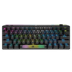 CORSAIR K70 PRO 미니 무선 RGB 60% 기계식 게이밍 키보드(가장 빠른 서브-1ms 교환 가능한 체리 MX 스피드 키 스위치 알루미늄 프레임 PBT 더블샷 키캡) 쿼