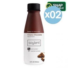 Soylent 소일렌트 프로틴 뉴트리션 쉐이크 크리미 초콜릿 414ml 2팩 Potein Nutition Shake Chocolate, 2개