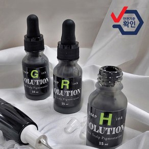 솔루션 두피 문신 SMP색소 타투 영구 색소 15ml, 1개, H BLACK (정수리 전용)