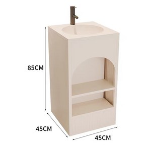 레트로 세면대 하부장 매장 화장실 야외 인테리어 일체형 빈티지 개수대, 베이지 45x45x85cm 탄소강 소재