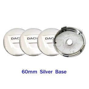 블랙 실버 타이어 림 커버 휠 센터 캡 다시아 차량용 스타일링 액세서리 부품 56mm 60mm 세트당 4 개, [11] 60mm Silve Base 2