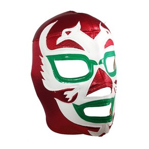 DOS Caas Adult Lucha Libe Westling Mask (po-fi DOS Caas 성인 루차 리브레 레슬링 마스크 가면(프로핏) 의상 착용 - 레드/화이, 1개, Red