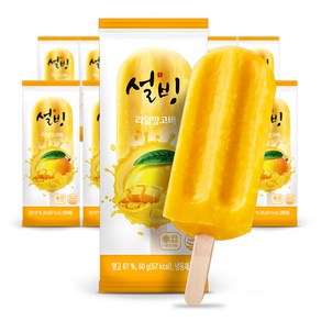 설빙 리얼아이스바 망고 60g x10입 한입 간식, 10개