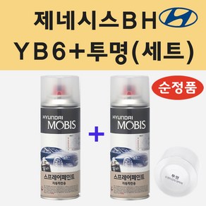 순정품 현대 제네시스BH YB6 오닉스블랙 스프레이 페인트 + 투명스프레이, 1개