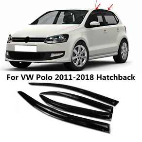 폭스바겐 폴로 2011 창문 바이저 비바람 막이 레인 디플렉터 가드 차양 대피소, 01 Fo Hatchback, 1개