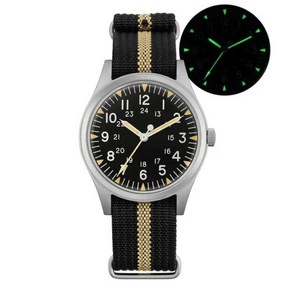 Militado ML07 36mm 쿼츠 시계 VH31 무브먼트 돔 버블 K1 크리스탈 AR 코팅 빛나는 100m 방수, 1) Black Dial, 1개